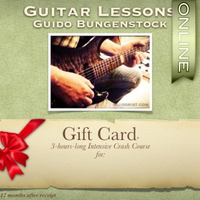 Gift card 180-minutes-long guitar lesson