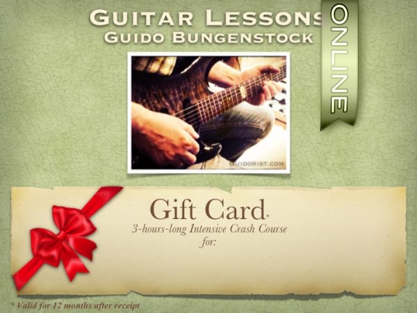 Gift card 180-minutes-long guitar lesson